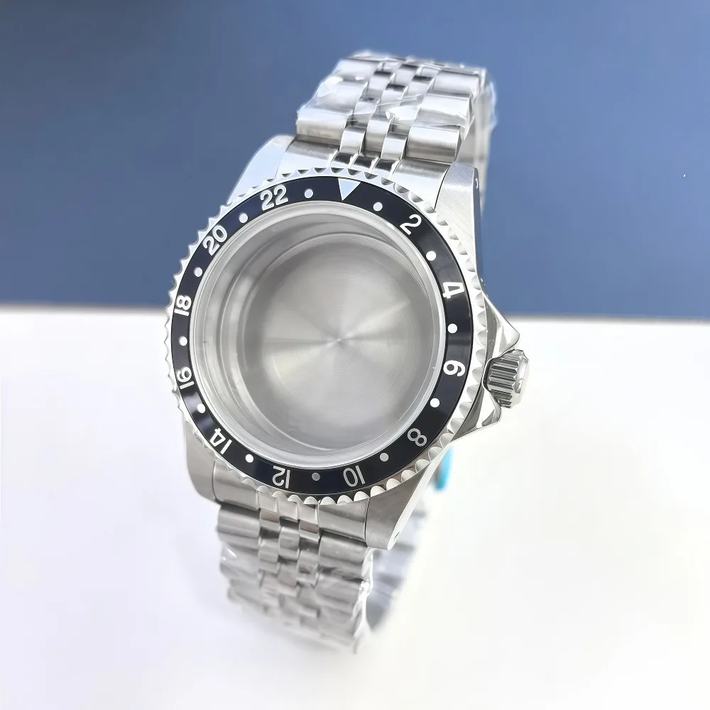 حافظة ساعة كلاسيكية 39.5 ملم مع حركة NH35 NH34 NH36 إطار من الفولاذ المقاوم للصدأ والألومنيوم زجاج مستدير - إكسسوارات الساعة