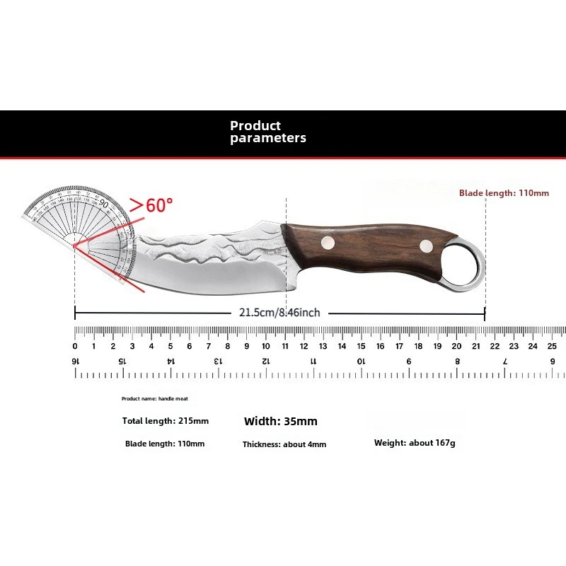 Hand-Forged Bone Sharpener Boning Knife Handle Meat Small Knife Cleaver Sharp Durable Convenient Small Knife Meat Cutting Fruit image 6