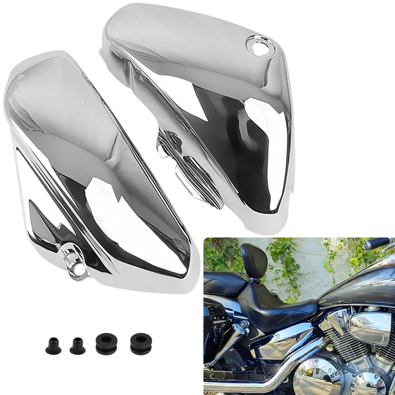 

Для мотоциклов Suzuki Boulevard Volusia C50 VL400 VL800 2001-2017: хромированные боковые крышки аккумуляторного отсека, левая и правая защита обтекателя