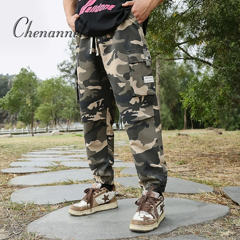 Sport Joggers Men Plus Size Cargo Pants Gym Trousers Camouflage Multiple Pocket Pant Military Sweatpants Full Length