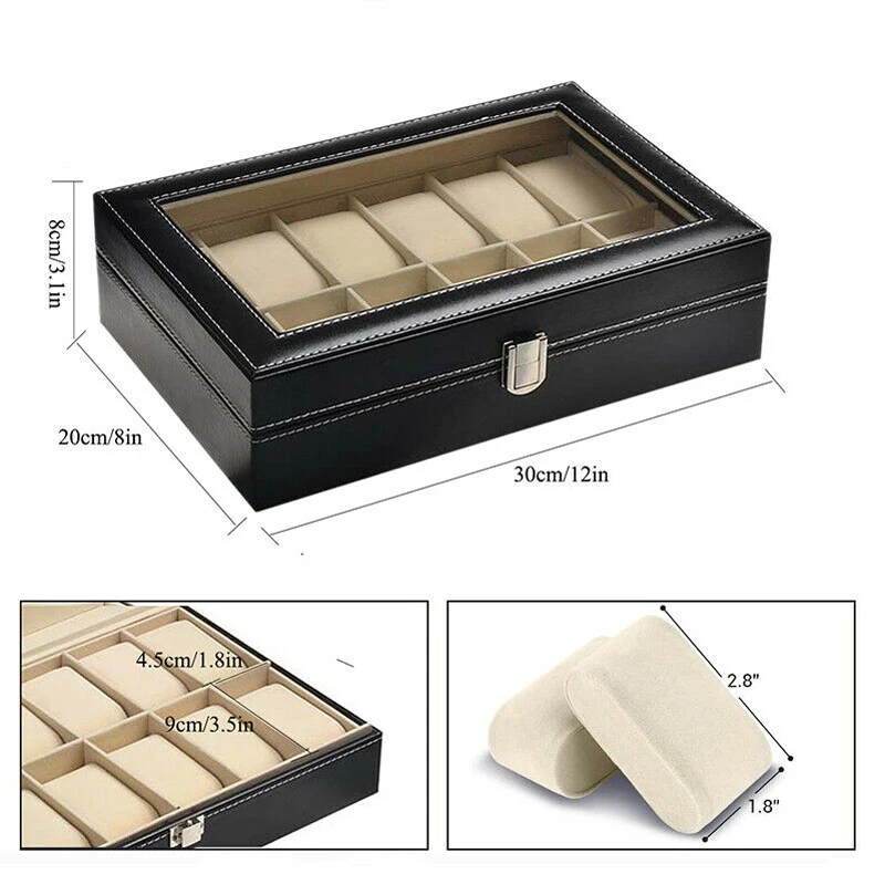 61012 20 Slots Wrist Watch Box Watch Holder Storage Case Organizer PU Leather Watch Display Box regalos para hombre