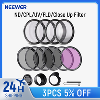 NEEWER ND/CPL/UV/FLD/Close Up Filter and Lens Accessories Kit with ND2 ND4 ND8, Close Up Filters(+1/+2/+4/+10), Tulip Lens Hood,