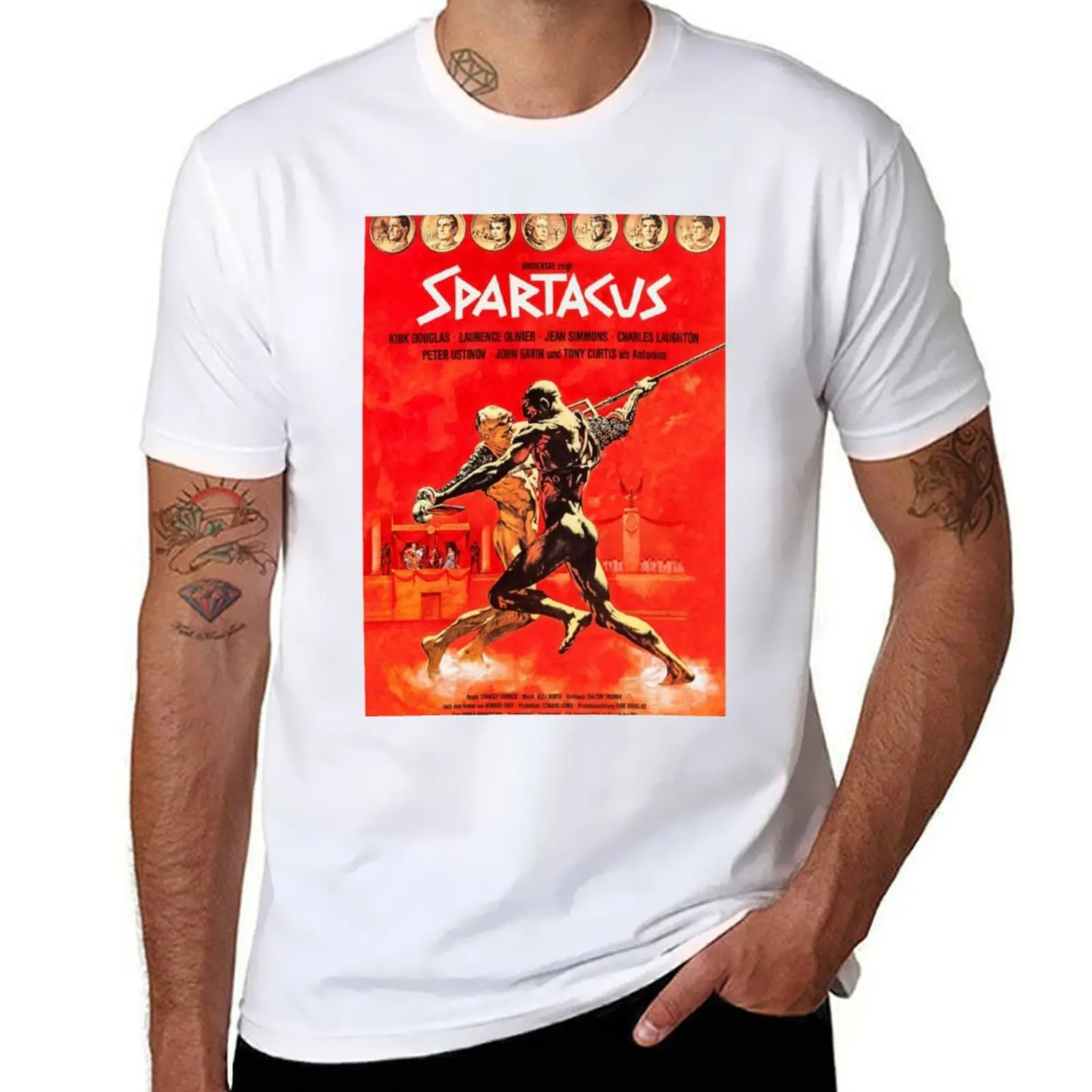 

Винтажная футболка Spartacus, футболки с аниме, футболки большого размера для мужчин, винтажная футболка с рисунком