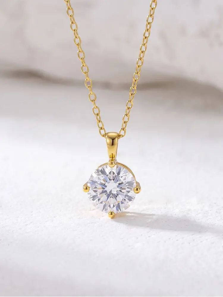DWJ 1-3ct Real Moissanite Diamond Necklace for Woman Wedding Daily Wear Party Original 925 Sterling Silver Luxury Fine Jewelry