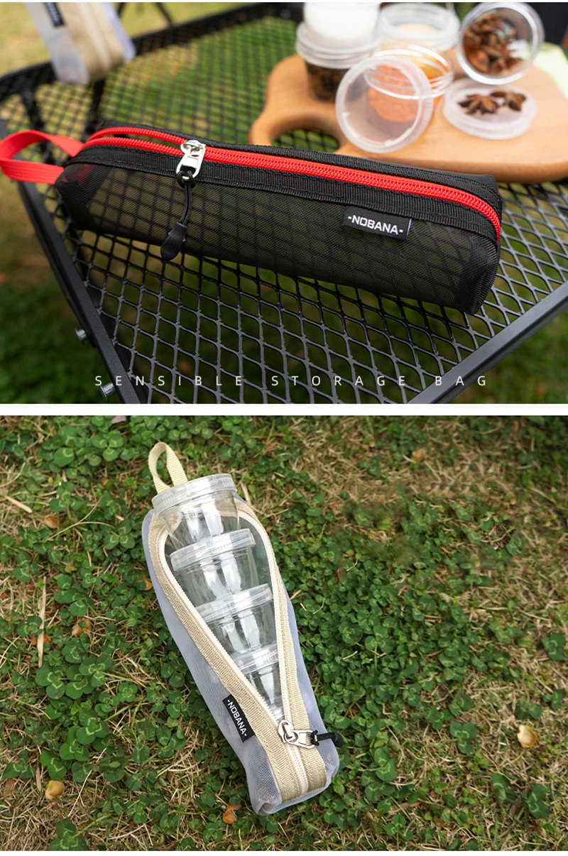 Neues tragbares Camping-Gewürzset für Outdoor-Reisen, Gewürzbehälter-Tasche, durchsichtige Gewürzflasche, Reise-Gewürzhalter-Set – Detail 7
