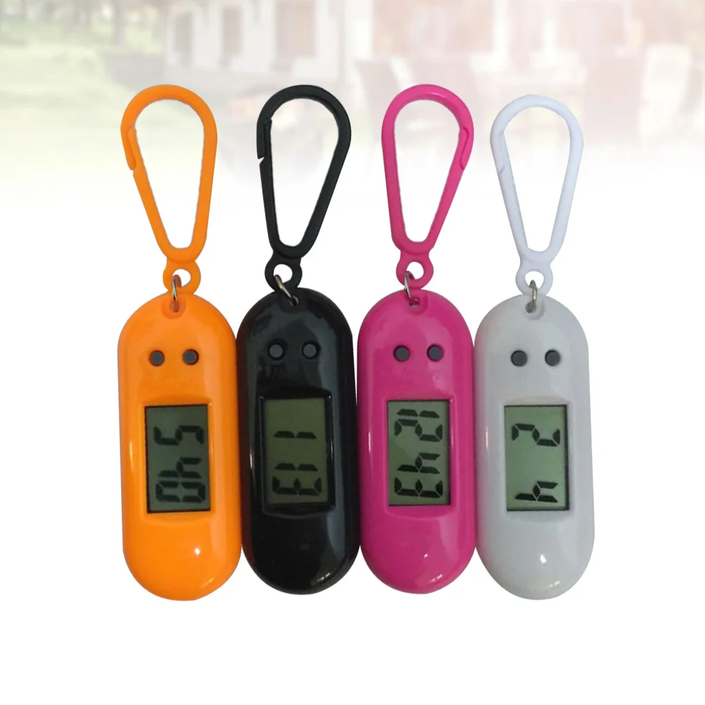 

4pcs Keychain Pocket Watch Simple Electronic Watch Belt Loop Backpack Attachable Durable Premium Material Long Term Use Mixed