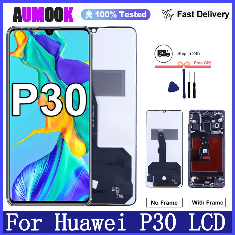 Nueva pantalla AMOLED para Huawei P30, conjunto de digitalizador táctil LCD para Huawei P30, piezas de repuesto para pantalla