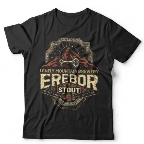 Erebor Stout T Shirt Funny Parody Film Beer LOTR Retro Vintage Dwarf long or short sleeves