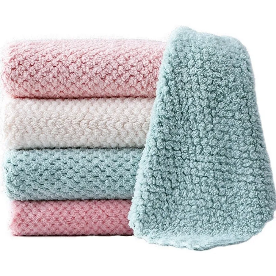 1/3/5/10pcs Ultra-Soft Microfiber Kitchen Towels - Super Absorbent, Non-Greasy Dish Cloths for Easy Cleaning & Quick Dry