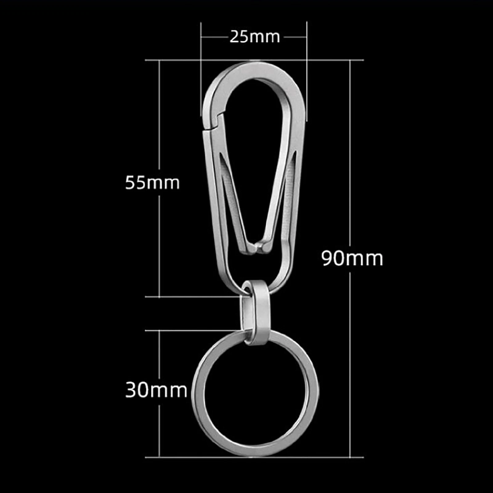 Unique new design CNC made TC4 Ti titanium quick release safety belt clip keychains Key ring  EDC housewarming gift