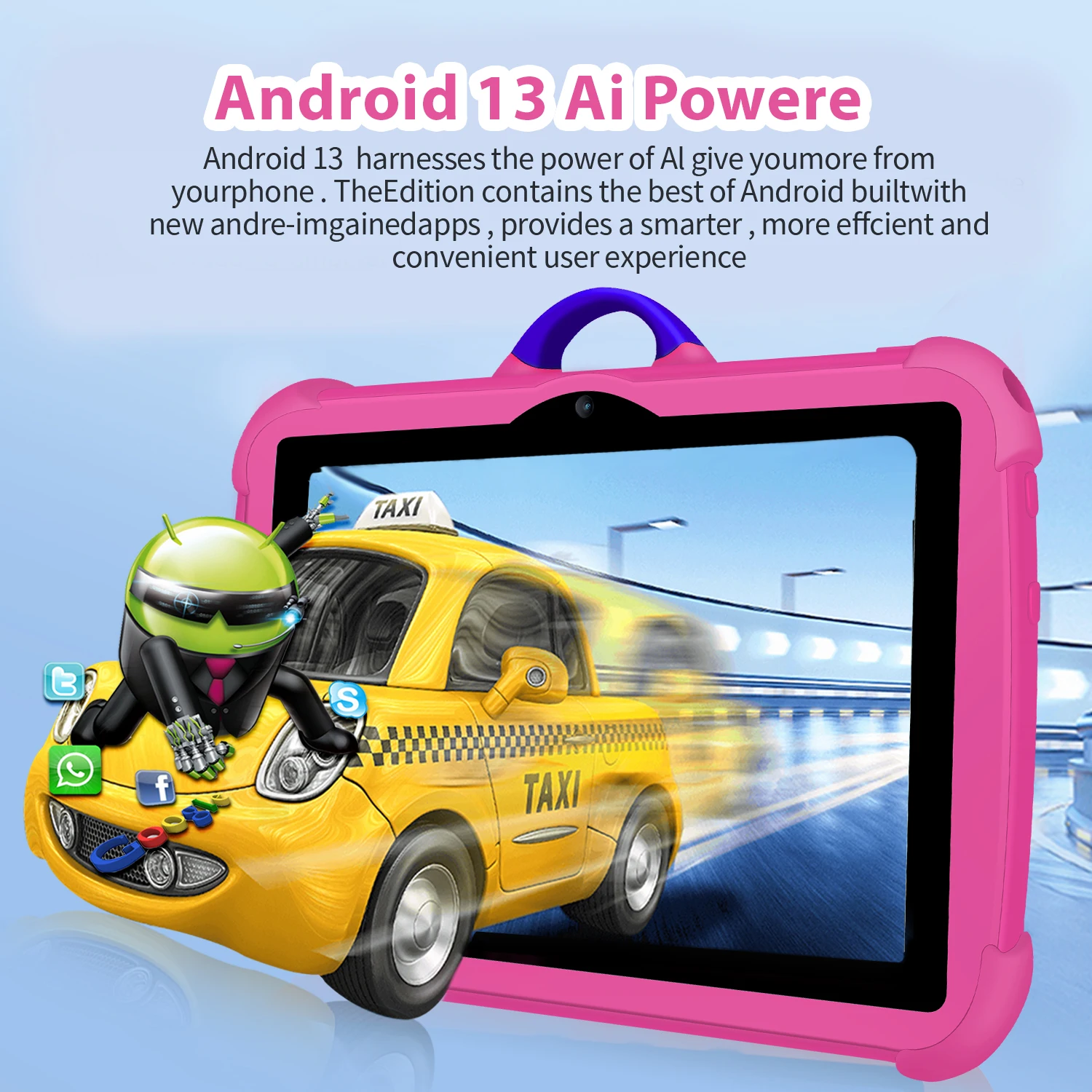 2025 Nuovo 7 pollici 5G WiFi Tablet per bambini per lo studio Educazione Quad Core 4 GB di RAM 64 GB di ROM Bluetooth Doppia fotocamera Tablet PC Android 13