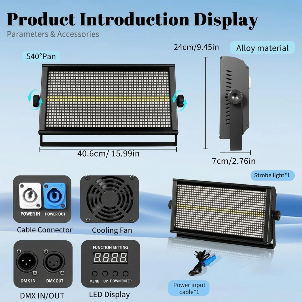 200W LED 48+8 Segments Strobe Light RGB+W DMX512 Stage Flash Lamp Sound Activated Pixel Effect for DJ Disco Bar KTV Party view 6