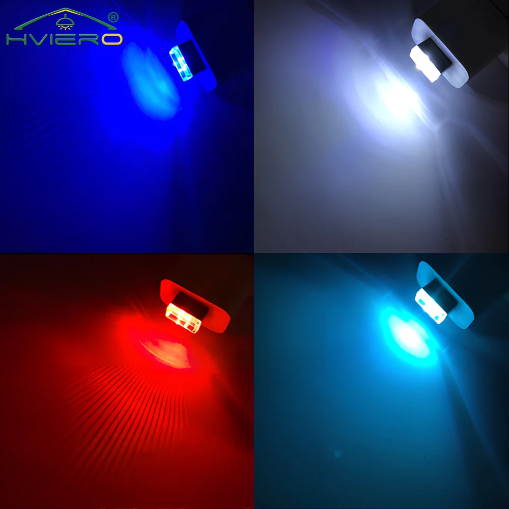 USB LED Atmosphere Light para Emergência, Auto Powerbank Iluminação, Plug Play Portátil Universal, Lâmpada da noite, Vermelho, Azul, Branco