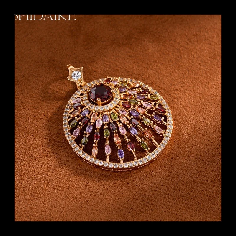 Popular Middle East New Colored Flower Zircon Pendant Fashion Factory Direct Supply Temperament Retro