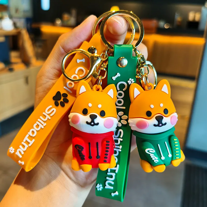 Cartoon Shiba Inu Cute Boudoir Personality Key Ringchain Bag Small Pendant Accessories Keychain Couple Decoration Gift Wholesale