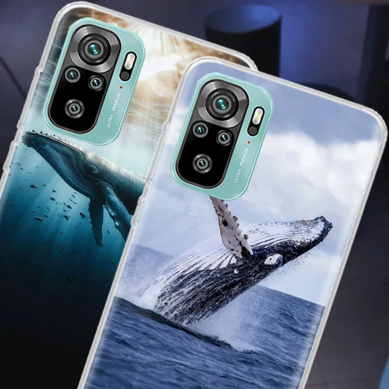 Spectacular Humpback Whale Phone Case For Xiaomi Poco X6 X5 X4 F4 GT X3 NFC F6 Pro 5G M5 M5S M4 M3 Mi F5 F3 F2 F1 Clear Cover Co