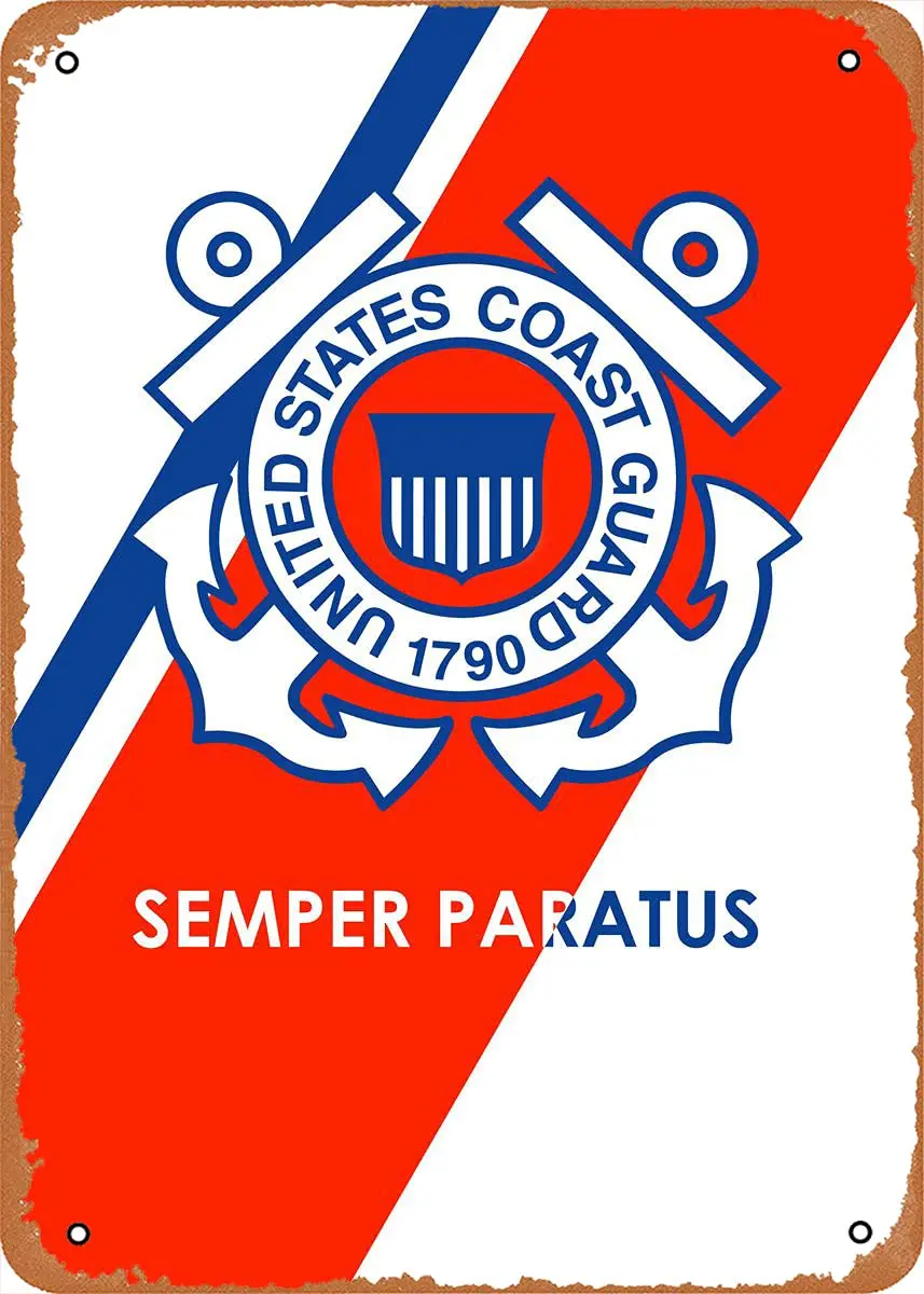 Guard Semper Paratus Dotmil Retro Vintage Decorative Metal Tin Sign 8x12 Inch