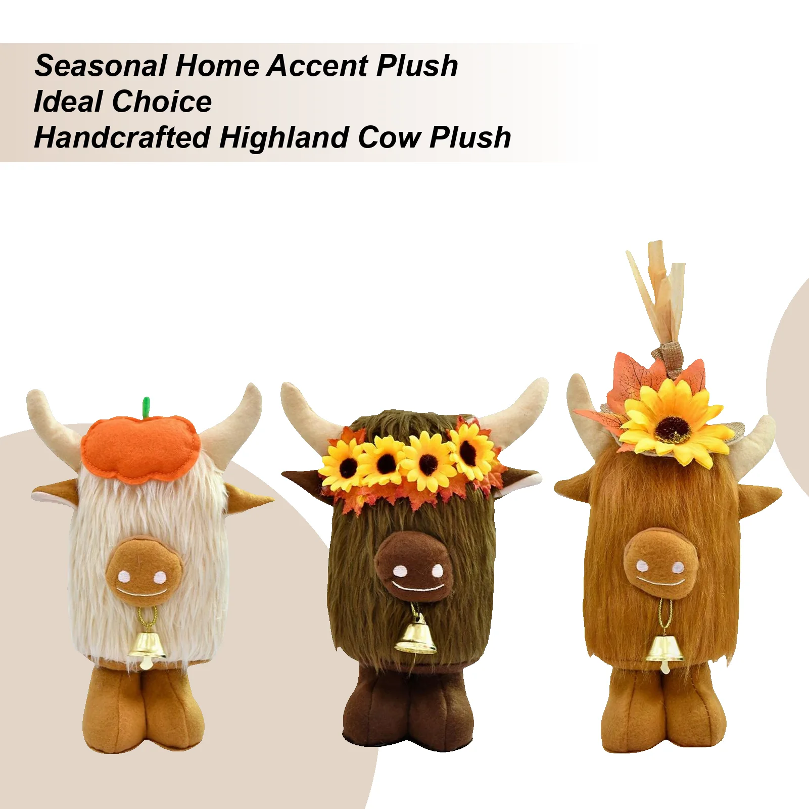 

Highland Cow Plush 3 Pieces 11 Inch Cute Fall Decorations Thanksgiving Fall Gnome For Holiday Birthday Party Offices Home Garden