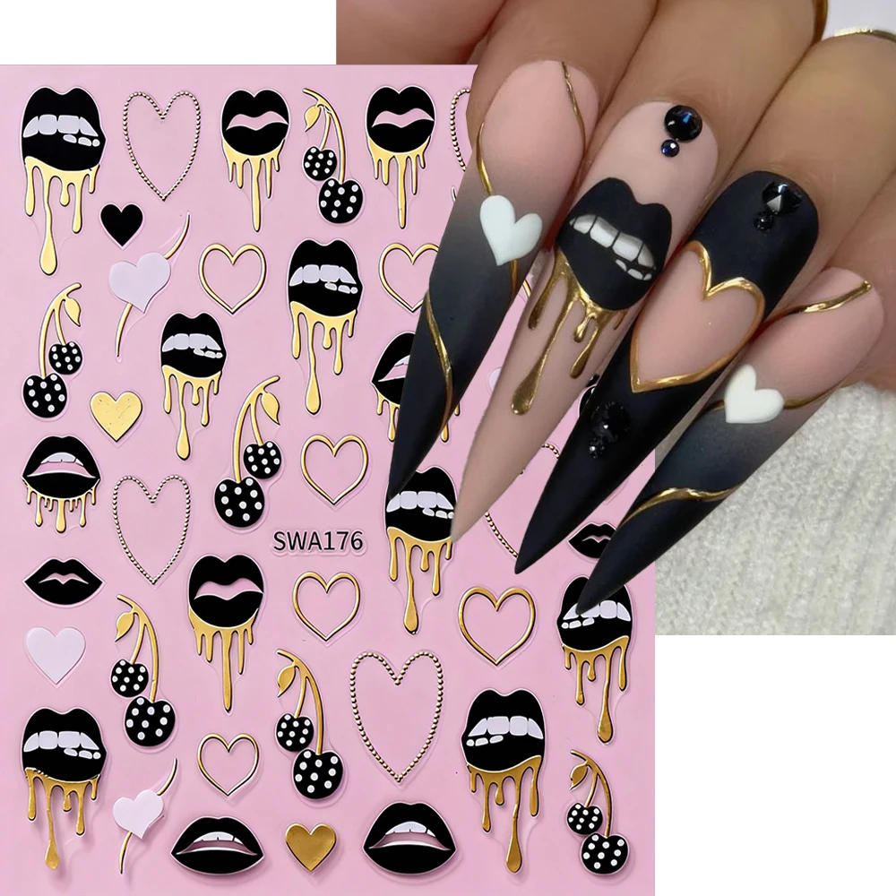 1Pcs Black Lips Met…