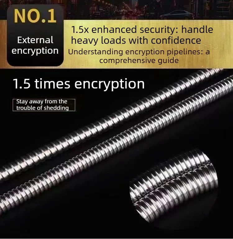 1.5M/2M Stainless Steel Hose Extension Tube Bathroom Shower Tube Extension Tube Water Pipe Draw Tube Bathroom Accessories
