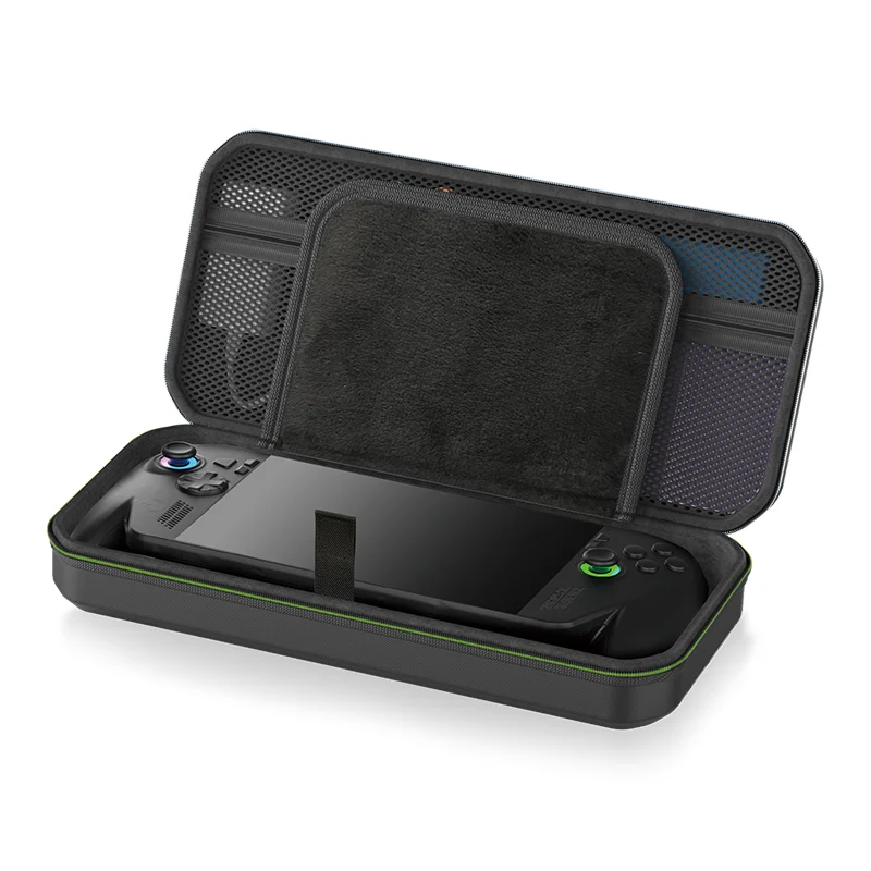 حقيبة حمل صلبة من مادة EVA لجهاز ASUS ROG Ally X / Ally، حقيبة محمولة مقاومة للصدمات مع غطاء عصا التحكم وفيلم من الزجاج المقسى