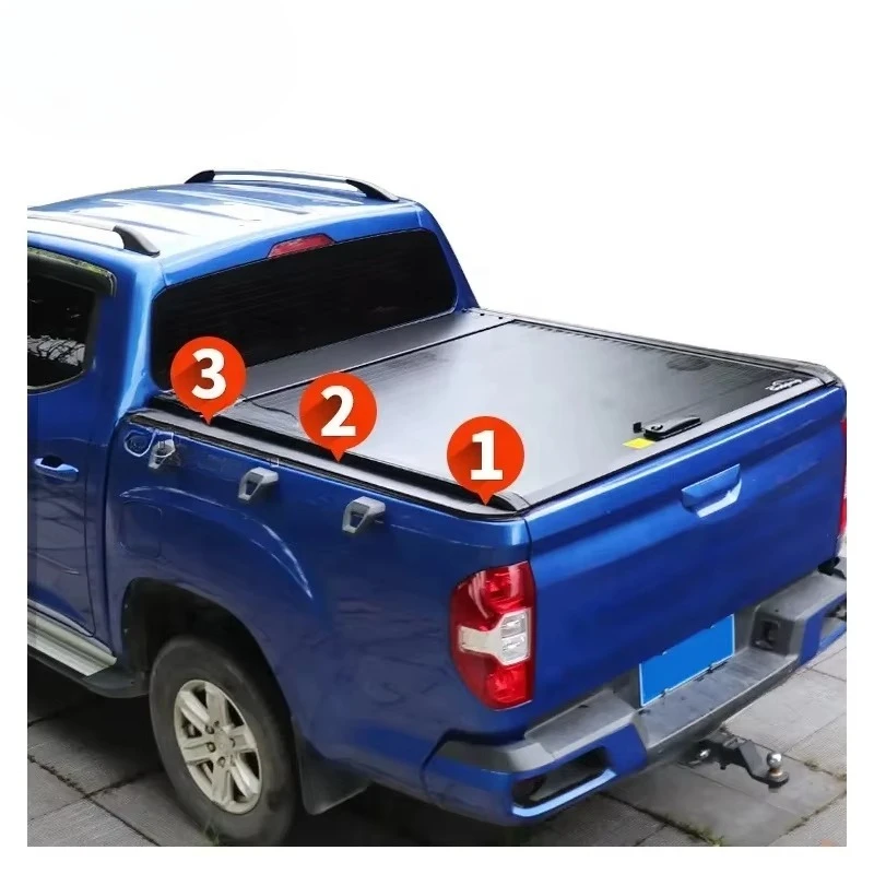 Pickup Truck Cover High Quality Hard Retractable Tonneau Cover L200 for Ssangyong Actyon Sports Rear Trunk Cover SILVERADOcustom