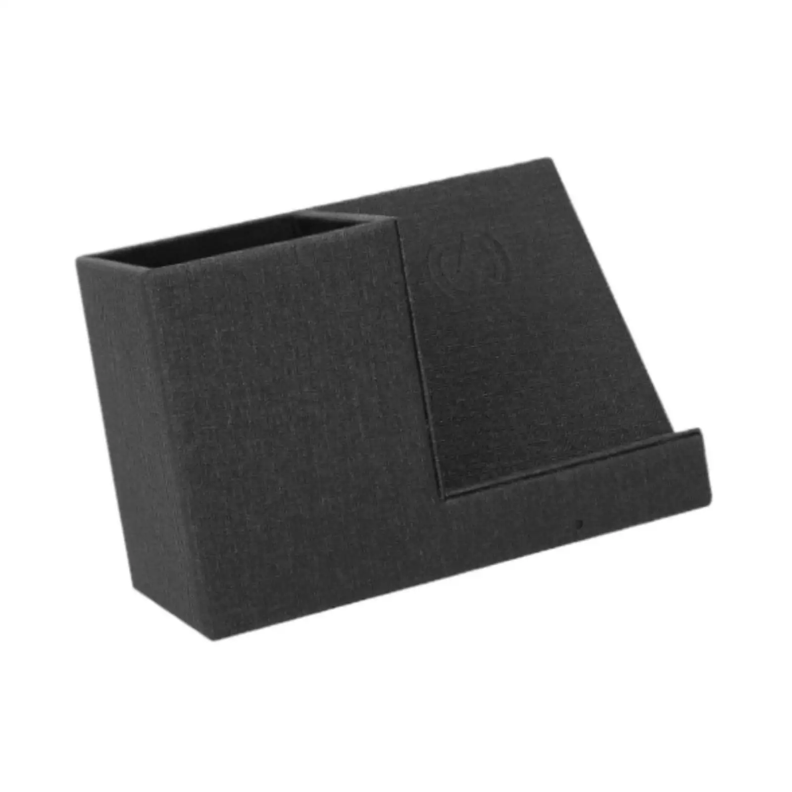 PU Leather Phone Stand with Pen Pencil Holder Wireless Charger Desk Organizer for Office Home Storage Box Black