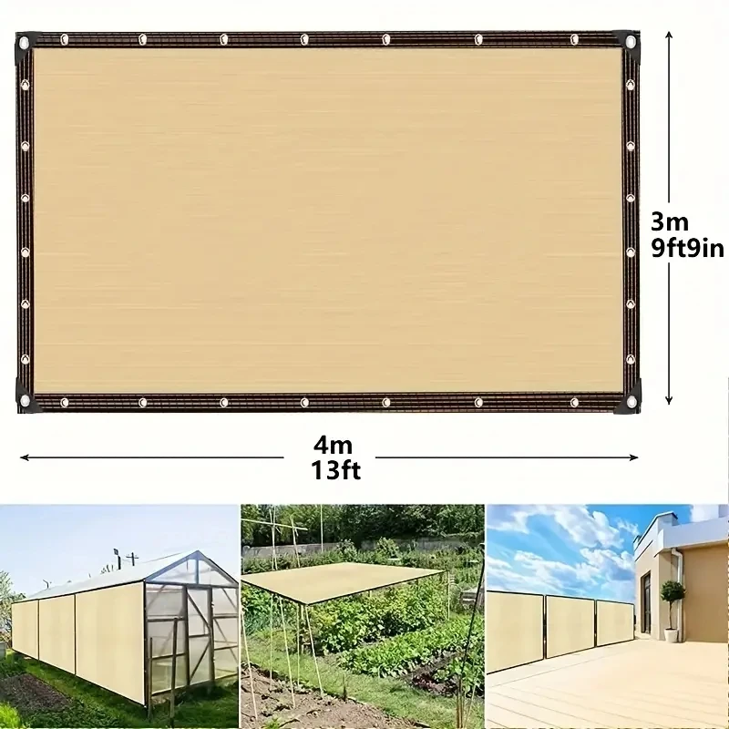 Açık bej gölgelik file, UV koruma, bitki antifriz döken, açık güneşlik, örgü, HDPE güneş koruyucu kumaş güneşlik