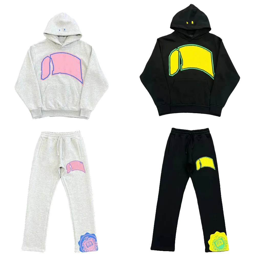 

Унисекс-костюм из хлопка: толстовка и брюки, комплект для уличной моды, спортивный костюм для осени и зимы, одежда для мужчин и женщин, комплект из топа и брюк