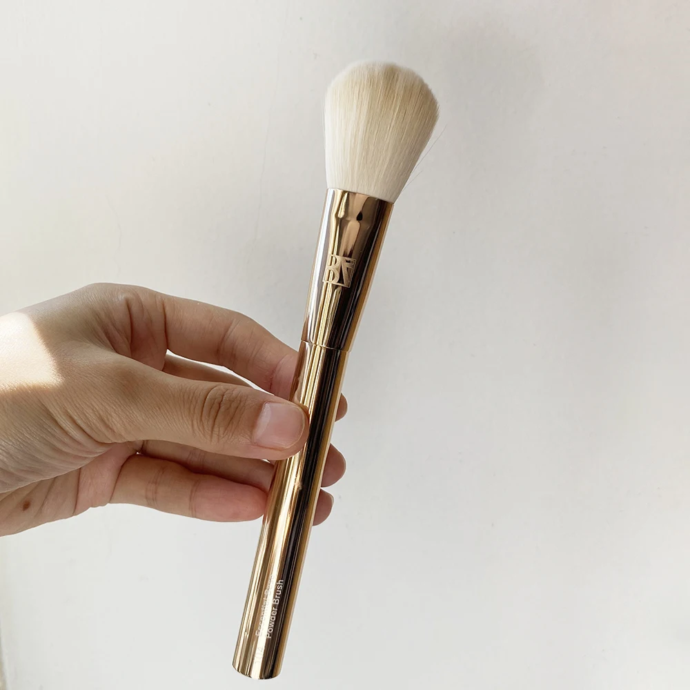 Beautyact Full Face Powder Makeup Brush No 100 Gold Metal handle Soft Synthetic Bristles Fluffy Powder Bronzer Cosmetic Brush