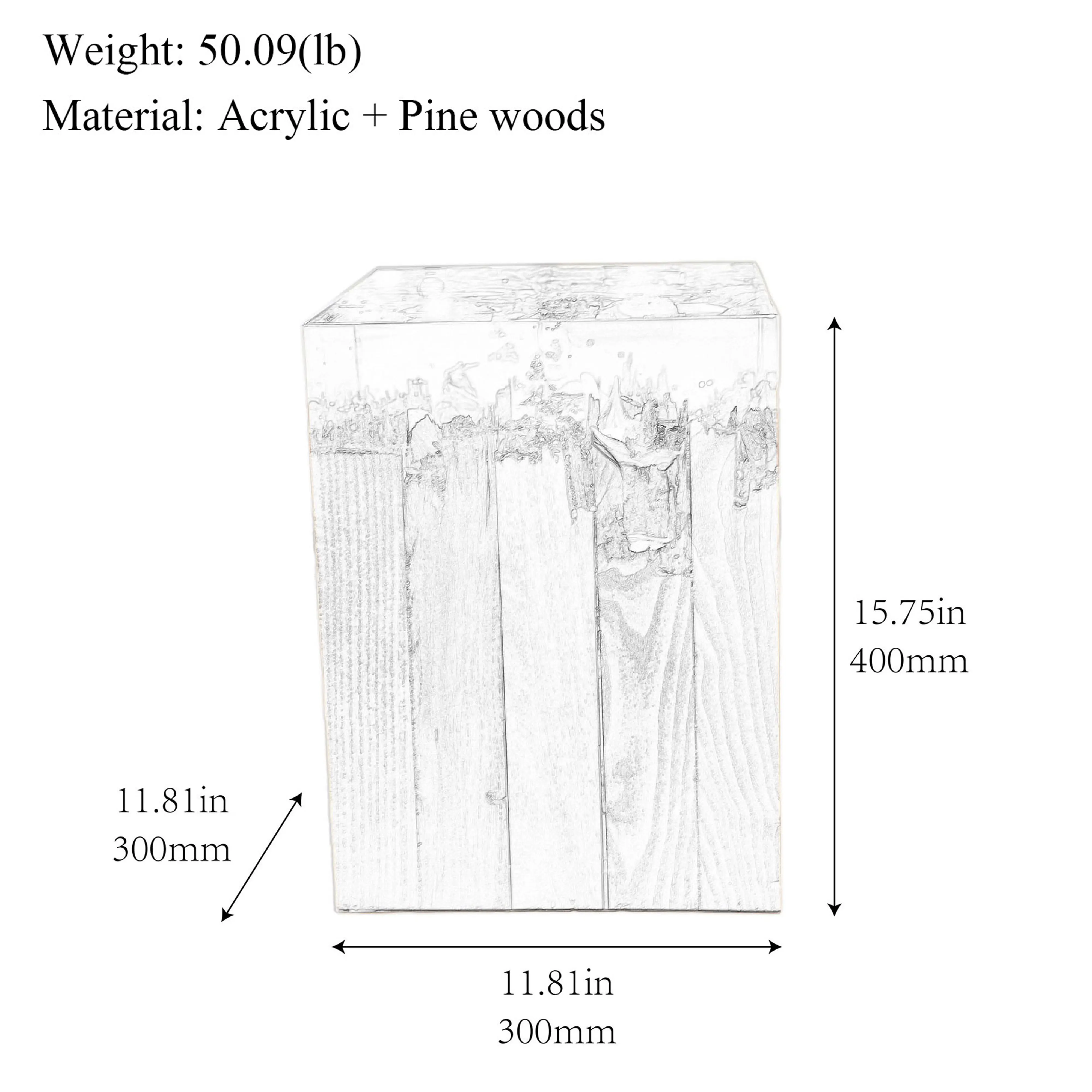 2025 Taburete de madera de diseño moderno y mesita de noche otomana, mesa auxiliar de acrílico (sin resina), muebles multifuncionales decorativos