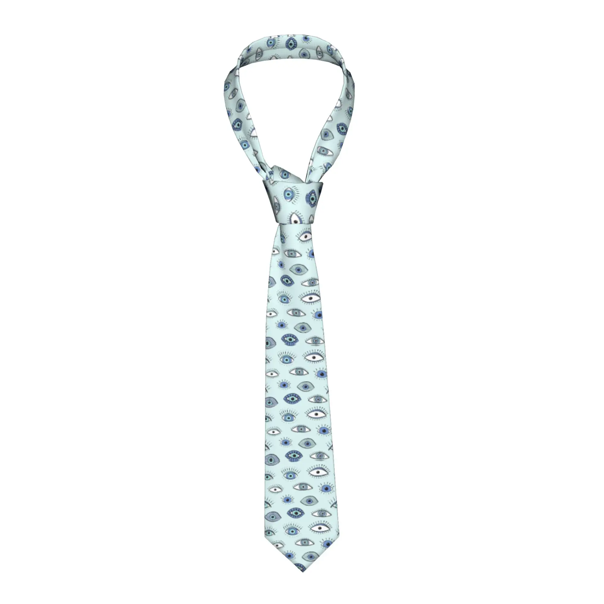 Evil eye Neckties Casual 8 cm Wide Blue Nazar Amulet Neck Ties for Mens Suits Accessories Gravatas Wedding Accessories  Office