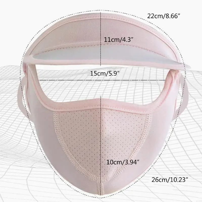 Maschera integrale in seta ghiaccio con scudo da equitazione antipolvere 270D per cappello da sole per mamma sorella Daugh