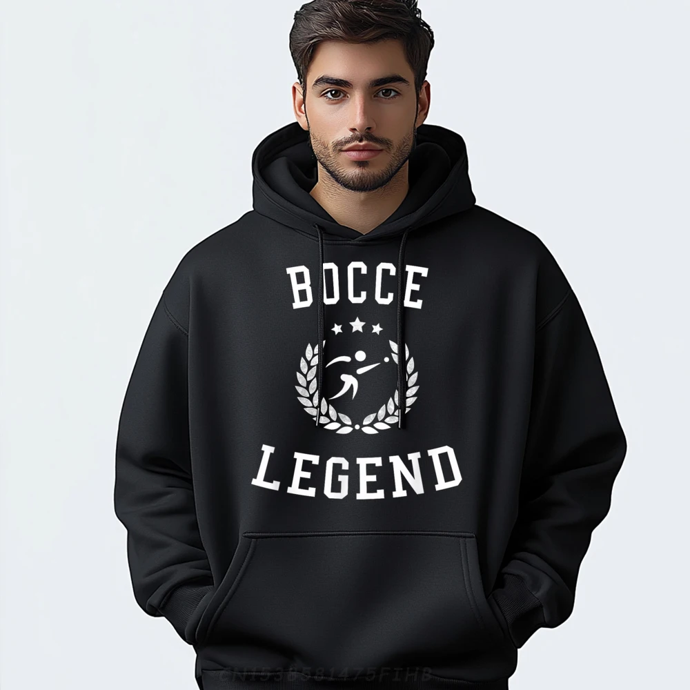 

Bocce Legend Bocce Mens Long Sleeve Graphic Hoodies Casual Loose Sweatshirt Vintage Hoodies Classic Crewneck