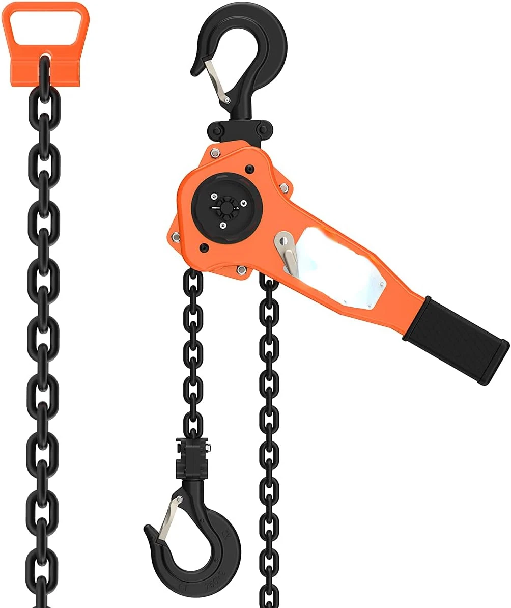 Chain Hoist Lever Hoist, 3300 Lbs, 20ft Load,Industrial Grade Type Connection for Lifting Hook