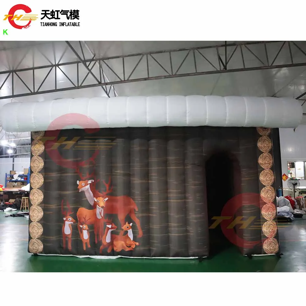 شحن سريع 5x3.5mH نفخ سانتا عيد الميلاد جروتو لعيد الميلاد خارج المجتمع الحدث مركز التسوق الديكور