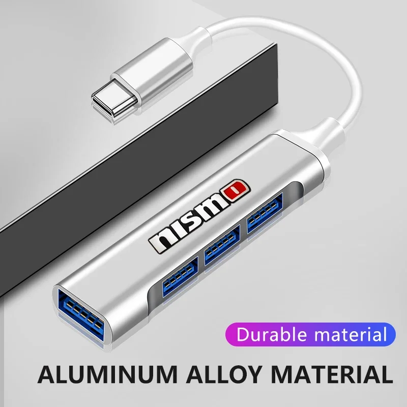 جديد Type-C بدوره USB محول متعدد المنافذ الموزع محور اكسسوارات السيارات لنيسمو نيسان 370Z كوبيه رودستر Z34 2009-2020 GTR Ju #3