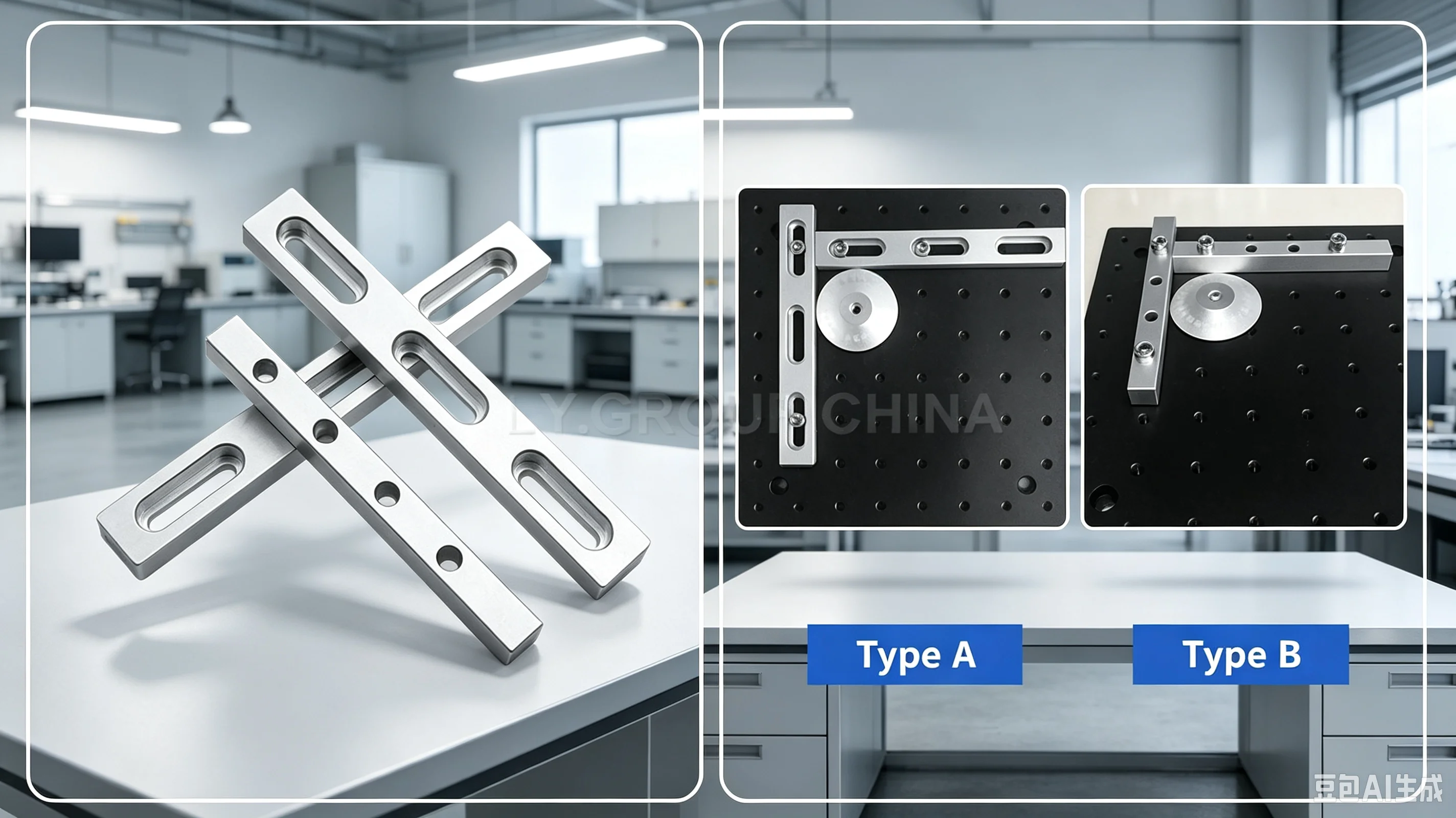 Type A B Aluminum Alignment Fixed Clamp Jig Position Locking Rod Equipped with M6 Screws, Accessory for Fiber Laser Marking Kits