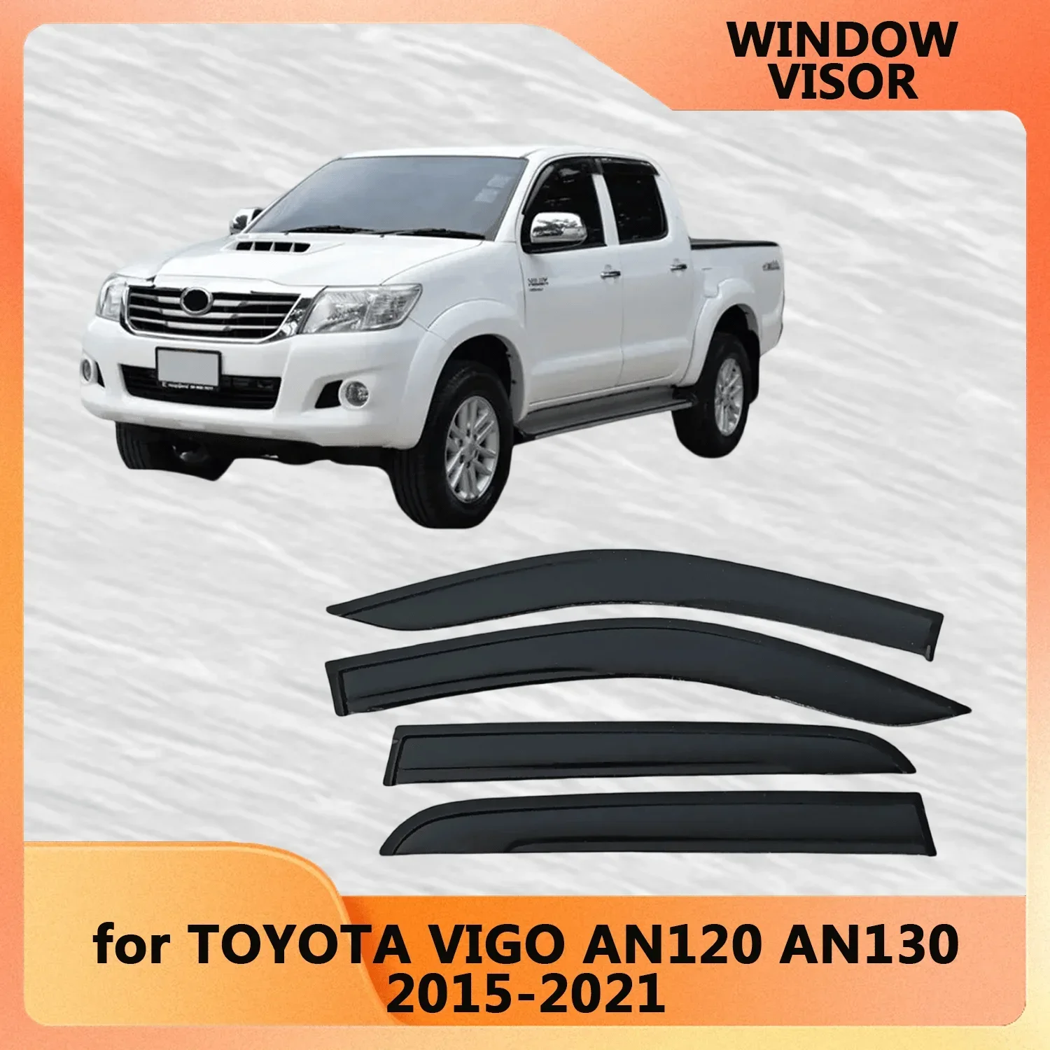 

Оконный козырек для TOYOTA VIGO AN120/AN130 2015 2016 2017 2018 2019 2020 2021, ветрозащитный дверной козырек, защита от ветра и солнца, дождя, боковая сторона