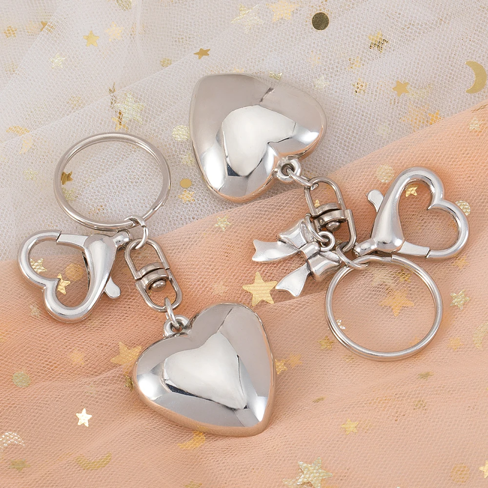 1Pc Alloy Bag Chain Silver Color Cute Heart Bowknot Flower Accessory for for Women Girl Friendship Gift Handmade Jewelry Set