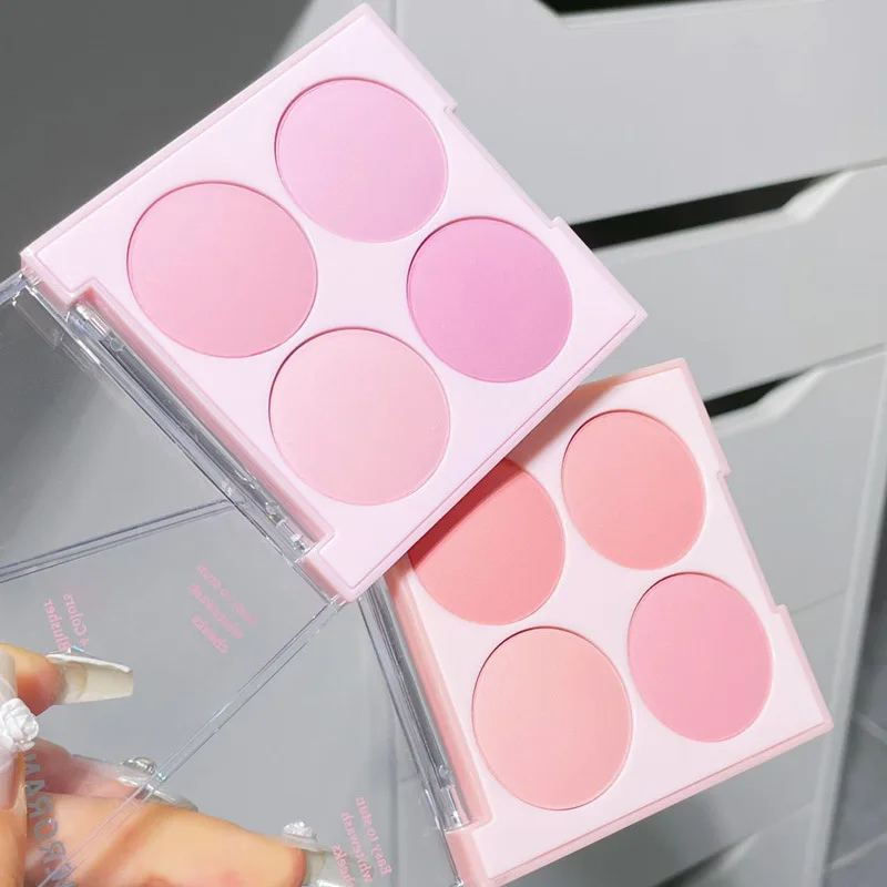 Summer Sweet 4-color Powder Blusher Whitening Natural Nude Makeup Color Repair Plate Matte Cheek Purple Rouge Korea Cosmetics