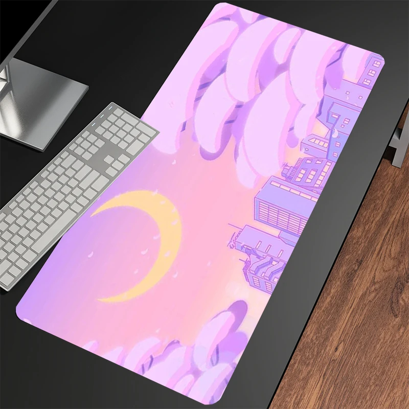 

Moon Landscape Large Mouse Mat Gaming Mousepad Big Gamer Mousepads 39.3x19.6in Rubber Keyboard Mats Desk Pad HD Mouse Pads