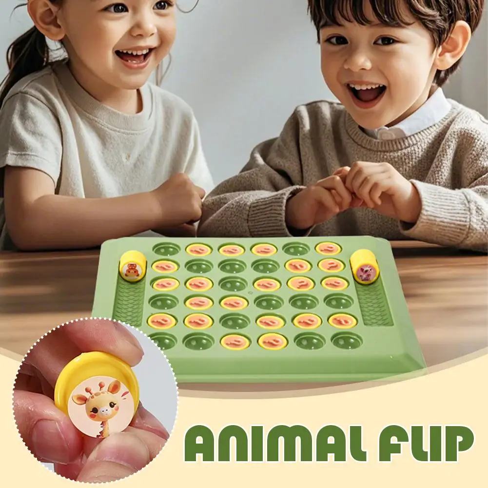 Two-player Interactive Animal Flip Chess Game For Children, A Clever Parent-child Interactive Puzzle Reasoning Game Animal T4B1