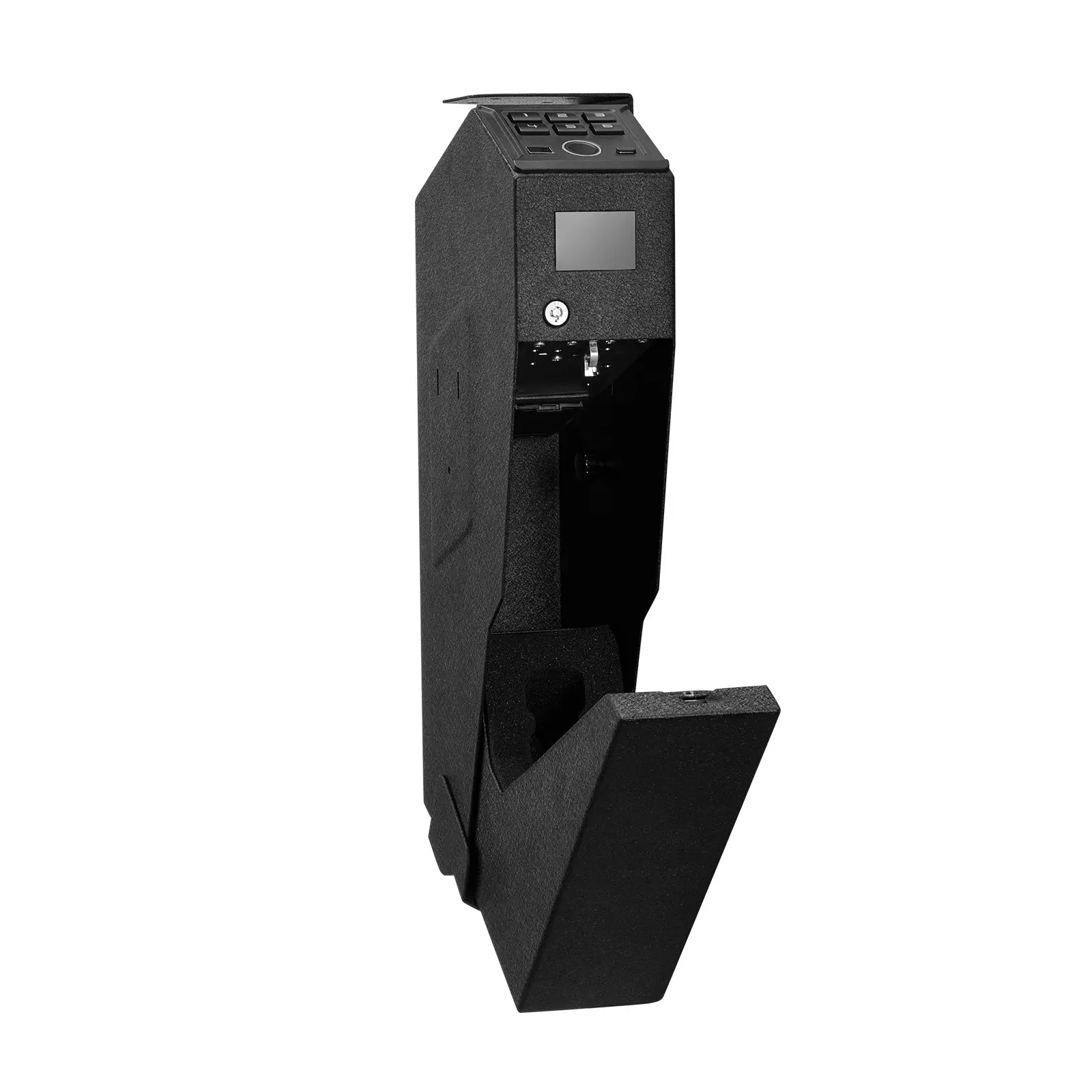 

Gun Safe, Slider Handgun Gun Safe With Screen, Fingerprint/Password/Key, 3-Way Quick Access Firearm Case Box With LED For 1