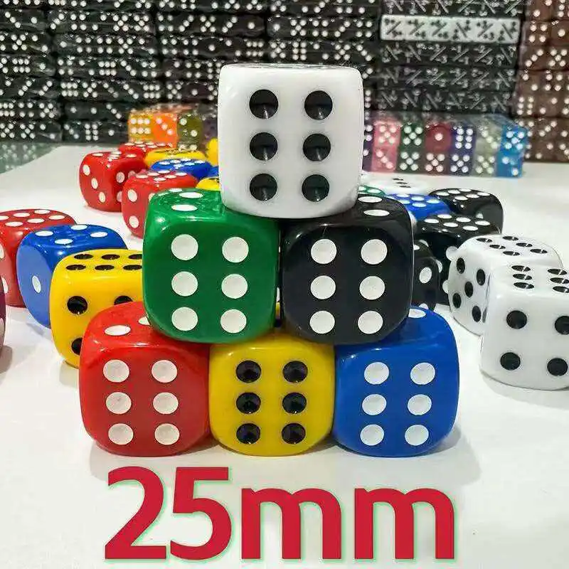 5 dados de 25MM con esquinas redondeadas, números para juegos de mesa, accesorios para fiestas, actividades de entretenimiento, diversión familiar para adultos