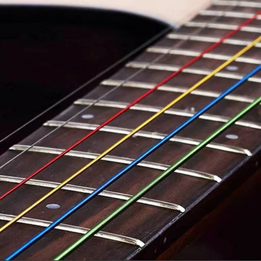 Miwayer állítsa bel 6 Hangzó Gitár húrok, E-A Rainbow színek, számára Etnikum Hangzó Gitár, Klasszikus Gitár