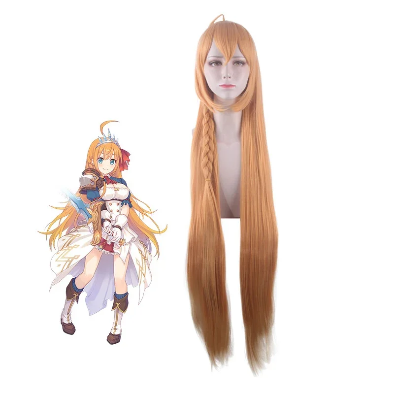 Princess Connect! Re:Dive Pecorine Wig Cosplay Costume 100cm long straight Gradient Orange Synthetic Hair Halloween Party Wigs