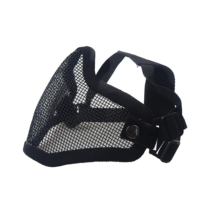 REikirc Tactical Half Face Airsoft Mask Metal Net Dual Strap Adjustment CS Wargame Protective Masks