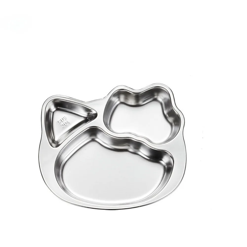 

Economic Multi Grid Grid Plate 304 Stainless Steel DIY Food Plate Animal Shape Reusable Baby Meal Plate Children's
