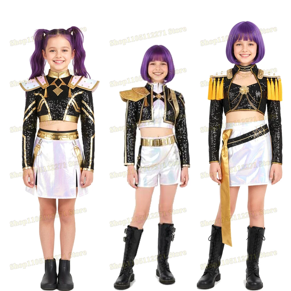 New KPop Demon Hunters HUNTR/X Zoey cosplay costume Dress jacket neck accessories vest full set of Halloween new fashion uniform